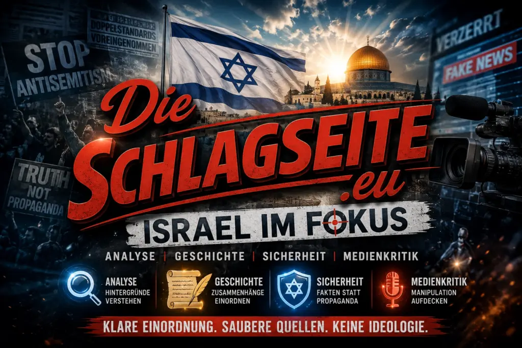 Schlagseite.eu mit Israel im Fokus sowie Analyse, Geschichte, Sicherheit und Medienkritik